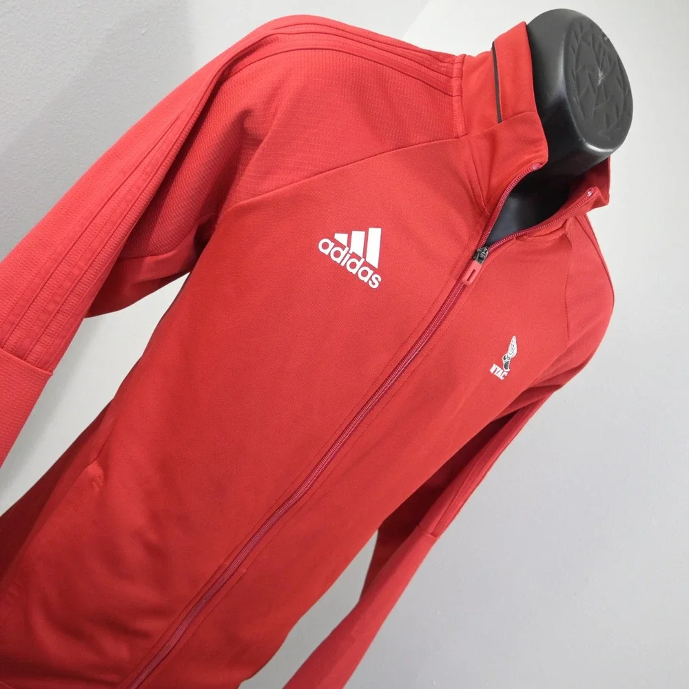 Adidas Track Jacket Mens Large Winged Foot New York Athletic Club Full Zip Red